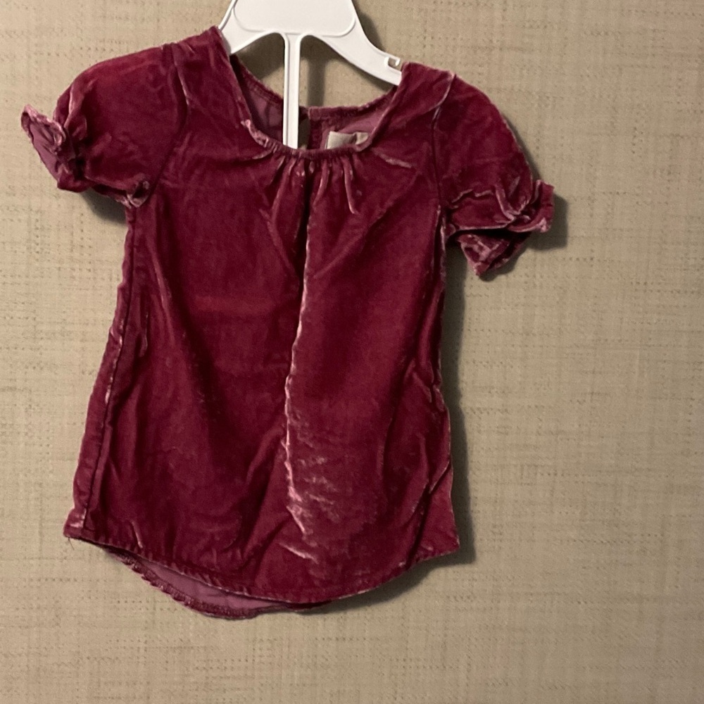 Peek Velvet Kids Dress in Rich Pink